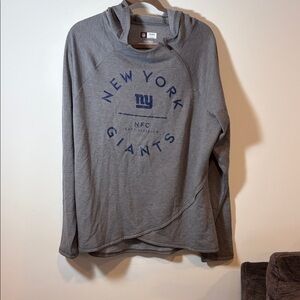 NFL Team Apparel Gray New York Giants Pullover Hoodie with Navy Logo - XXL